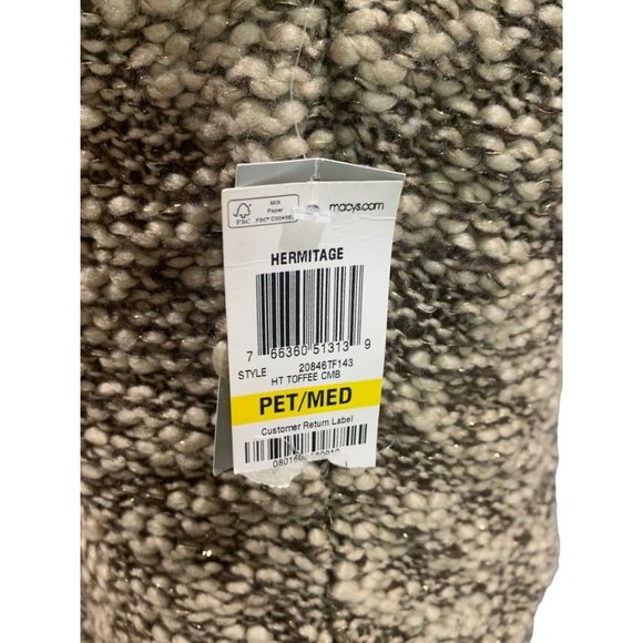 Medium Petite Charter Club Women's Full Zip Sweater Vest Tan Gold Metallic - Picture 4 of 7